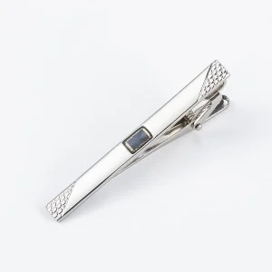 Blue Metal Tie Clips