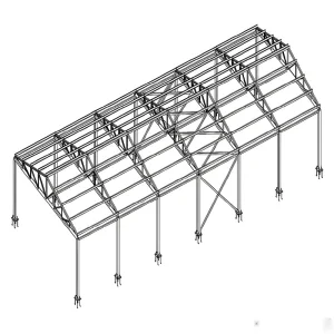 Large Span Steel Structure Buildings for Factory Power Plant Gas Station Eco-friendly Welded Steel Frame Design for Scenic