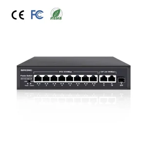 Unmanaged PoE Switch 8 PoE+ Ports 2 Gigabit Uplink & 1SFP Port