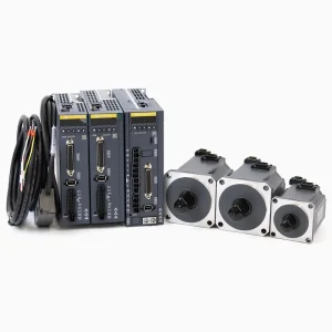 17-Bit Absolute Encoder 220V IP67 400W 750W 1KW AC Servo Motor Kit With Drive Pulse Control For CNC Router, Packaging Machine