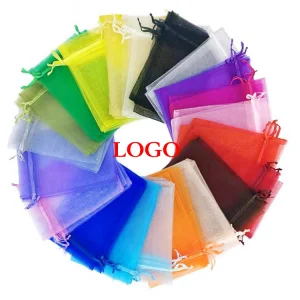 Wholesale Organza Bags 7x9cm Small Gift Pouch Drawstring Mesh Bag Accept Custom Packaging Bag With Rope for Wedding Jewelry