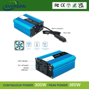 300W to 500W DC to AC Car Modified Sine Wave Inverter for UK Use