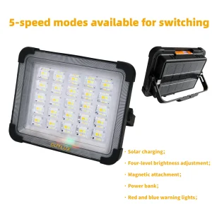 OUTLUX WL001E PP Solar Security Floodlight with Adjustable Fixture for Warehouse Use