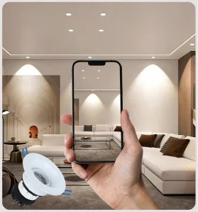 5CCT Dimmable Ceiling Lighting Recessed Hotel Project Adjustable Beam Angle Downlight WiFi Smart Round COB LED Downlight