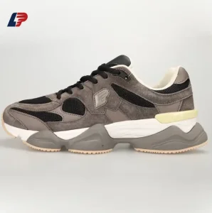 ODM Men's Leather Stitching Mesh Breathable Comfortable Rubber Non-Slip Wear-Resistant Sole Sport Shoes Manufacturers, Supplier