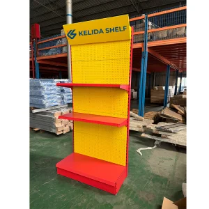 US Style Heavy Duty Metal Pegboard Stand Free Standing Tools Display Rack with Hooks for American Hardware Stores