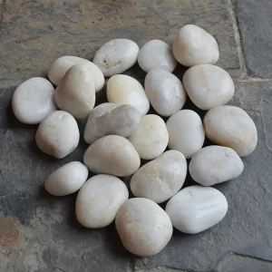Garden Path and Bathroom Floor Decorative White Pebble Stone Tile
