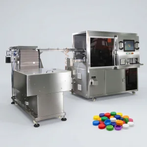 Automated Bottle Cap UV Laser Double Sided Marking Machine with Vision Inspection &amp; Anti-Counterfeiting Traceability System