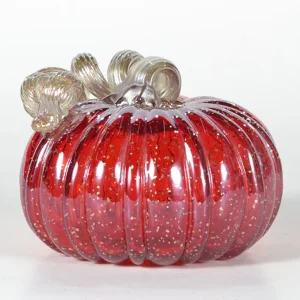 Glass Arts Crafts Fast Delivery Red Color Blown Glass Pumpkin