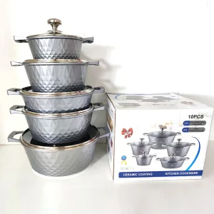 Diamond 10PCS Pots and Pans Set Nonstick Granite Induction Aluminum Cookware Sets