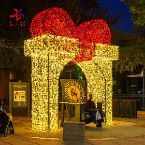 Hot Sale Flashing Good Quality Beautiful Fancy Creative Christmas Big Customized Led Gift Box Light For Garden Decoration