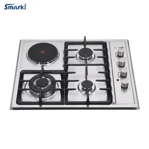 3 Gas 1 Electrical Cooktop Hybrid Hob Electrical Hotplate Gas Combi Cooker