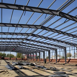 Metal Light Weight Prefabricated Structural Steel Office Building Garage Hangar Workshop Warehouse