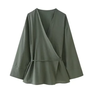 Spring New Women's Double-Breasted Outerwear Casual Pants Style Breathable Long