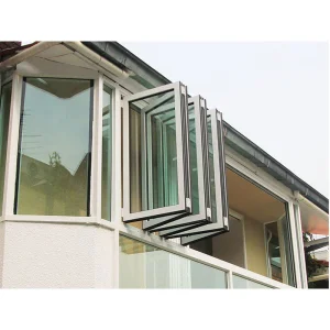Balcony Left-Right Aluminium Folding Window Screen Factory Price Tempering Glass Bi-Fold Windows