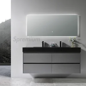 FSC Certified New Modern Luxury Bagno Plywood Bathroom Wall Hung Cabinet Vanity with Sink and LED Smart Mirror