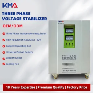 Avr-15Kva 50Hz 60Hz Copper Coil 20Kva 15Kva Three Phase 380V 220V Smart 3 Phase Avr Automatic Voltage Regulator