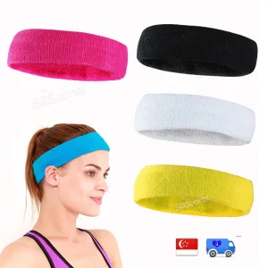 JIY OEM Running Gym Tennis Yoga Fitness Unisex Cotton Terry Cloth Sports Headband Sweatband Hairband