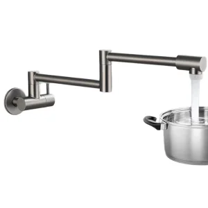Premium Stainless Steel Wall-Mount Pot Filler Faucet for Kitchens