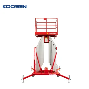 16m Platform Height Double Masts Semi Electric Vertical Lift Platform