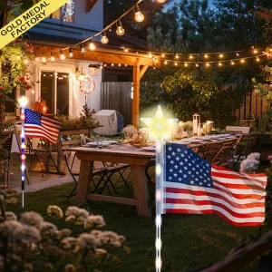 Solar American Flag Lights