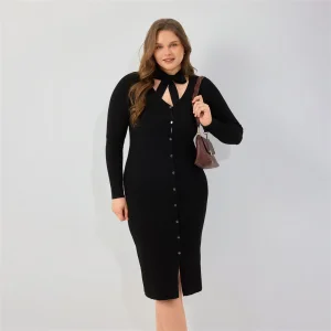 Custom Women Winter Plus Size Knit Dress