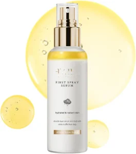 Italian White Truffle First Spray Serum, Vegan Skincare, Hydrating Facial Mist for Dry and Sensitive Skin, Glow Mist, Surfactant Free, Multifunctional Spray