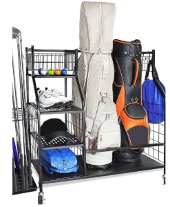 Wheeled Golfs Racks With Brake Durable Sturdy Umbrella