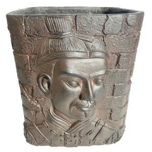 High-Quality Lightweight Fiber Clay MGO Chinese Terracotta Warriors Decor Flowerpots
