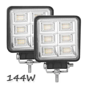 Bkr 4 Inch 144 Watt Flood Automatic off-Road Spotlight 4X4 4WD Car off-Road Vehicle All-Terrain Vehicle Pickup New Lighting System