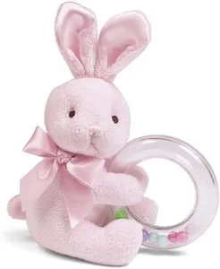 Hot Sale Newborn Educational Toys Funny Pink Bunny Rattle Soft Cotton and Plush Material Infant Baby Girls and Boys Toy