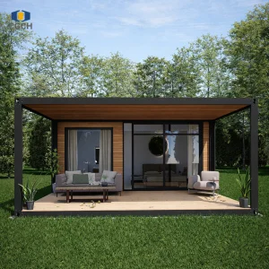 CGCH Black Frame Wood-grain Modular Container House