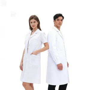 Unisex Professional Lab Coat Short &amp; Long Sleeve Medical Gown for Hospital White Lab Coat for Doctor Nurse Student Laboratory Coat Hospital Medical Work Uniform