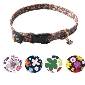 New Pet Products Floral Series Plastic Buckle Dog Collar Metal Accessories Hanging Dog Collar