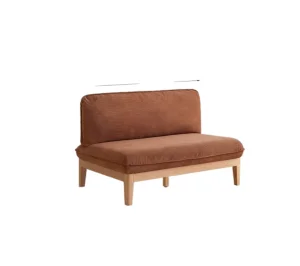 Elegant Brown Oak Sofa with Plush Cushions for Comfort