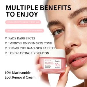 Private Label 10% Niacinamide Cream Face Moisturizer Dark Spots Corrector Hyperpigmentation Fading Brightening Age Defying OEM