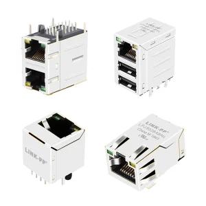 Tab Down Rj45 Magnetic Power Socket Cat 6 Rj45 Female Connector With USB