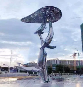 Stainless Steel Whale Sculpture