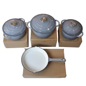Durable 4-Piece Camping Cookware Set - Oven Safe &amp; Dishwasher Safe