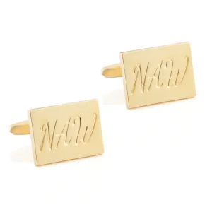 Gold Plated Engraved Cufflinks