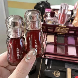 Gege Bear Lipstick Shiny Crystal Makeup Hydrating Waterproof Long Lasting Mineral Cream Ice Bucket Permeable Gloss Customizable