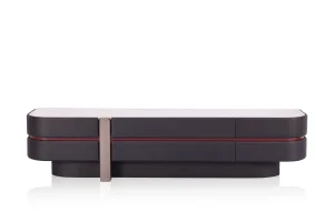 Venda Quente Designer Madeira Mármore Moderno Retângulo Sala de Estar Preto Suporte para TV
