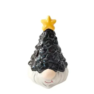 Buy Christmas Dolomite Gnome Figurine - Black Christmas Tree Hat with Yellow Star