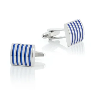 Blue Stripe Cufflinks