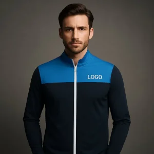 Custom Print Men's Softshell Golf Outerwear Comfortable Grey Sports Jacket Stand Collar Zip Plain Softshell Coat Manufacturer