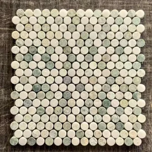 Natural stone honed Ming Green Penny Rounds Marble Mosaic for Indoor/Interior kitchen/bathroom Floor/wall/backsplash/Ceiling decoration