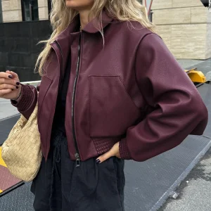 Vintage PU Leather Motorcycle Jacket for Retro Style Enthusiasts