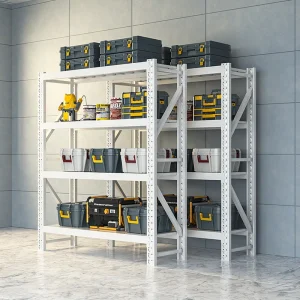 Adjustable steel storage shelf system
