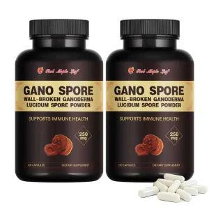 Cápsulas de Esporos Gano - Ganoderma Lucidum Quebrado para Suporte Imunológico, Sono e Energia