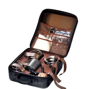 600ml Juego de viaje árabe profesional para preparar café por goteo con bolsa de viaje, hervidor de goteo, molinillo manual, balanza y herramientas de barista